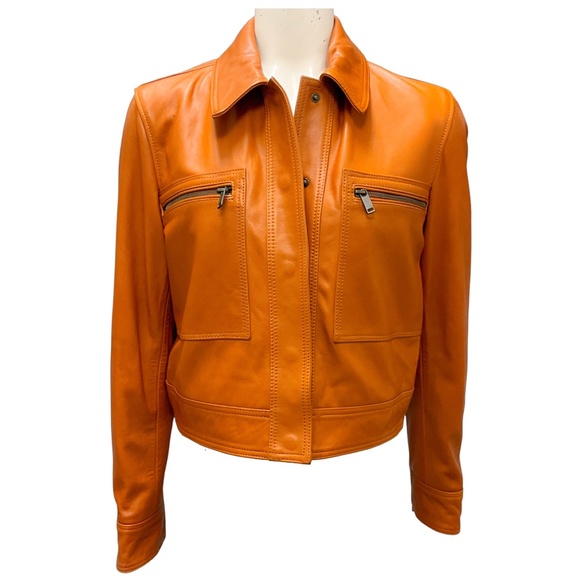 FRAME LIGHT WHISKEY FITTED LEATHER MOTO JACKET - Picture 1 of 4
